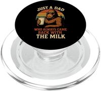 Just A Dad Who Came Back With The Milk Funny Retro PopSockets PopGrip for MagSafe