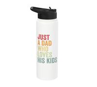 Just a Dad Who Loves His Kids, Father's Day Dad Stainless Steel Insulated Water Bottle
