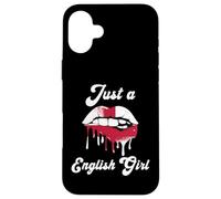Just A English Girl Lips England Flag Roots Great Britain Case for iPhone 16 Plus