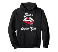 Just A English Girl Lips England Flag Roots Great Britain Pullover Hoodie