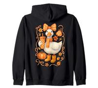 Just A Fall Goose Cozy Autumn Vibes Thanksgiving Womens Girl Zip Hoodie