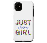 Just a festival girl, live music - colorful floral letters Case for iPhone 11