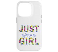 Just a festival girl, live music - colorful floral letters Case for iPhone 14 Pro
