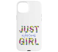 Just a festival girl, live music - colorful floral letters Case for iPhone 15 Plus