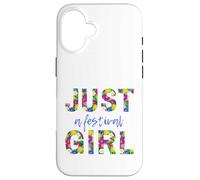 Just a festival girl, live music - colorful floral letters Case for iPhone 16