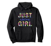 Just a festival girl, live music - colorful floral letters Pullover Hoodie