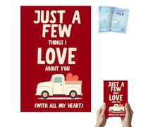 Just a Few Things I Love About You Fill in the Blank Gift Book, Guided Prompts Memory Journal for Couples, Red Vintage Truck Design, 21cm x 14cm