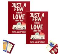 Just a Few Things I Love About You Fill in the Blank Gift Book, Romantic Love Fill in Book for Couples with Guided Prompts and Photo Space, Memory Journal - Anniversary and Valentine's Day Gift (2pcs)