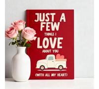 Just A Few Things I Love About You Fill in the Blank Gift Book - Romantic Love Fill-In Book for Couples with Guided Prompts & Photo Space, Memory Journal for Anniversary & Valentine’s Day Gift (Red)