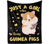 Just A Girl Guinea Pig Blanket for Kids Girls - Soft Cozy Lightweight Flannel Fleece Throw for Sofa Couch, 100x130cm