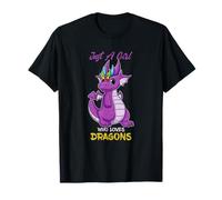 Just A Girl Loves Dragons Girls Dragon Kids Pyjamas T-Shirt