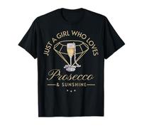 Just a Girl Prosecco and Sunshine Champagne Bubbly Wine T-Shirt