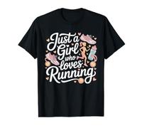 Just a Girl Running Graphic with Vibrant Runner Artwork Value Graphic T-Shirt