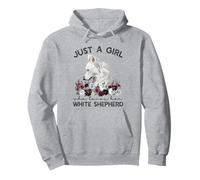 Just A Girl White German Shepherd Pullover Hoodie