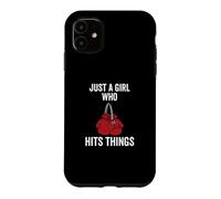 Just a Girl Who Hits Things Boxing Gloves Women Punching Case for iPhone 11