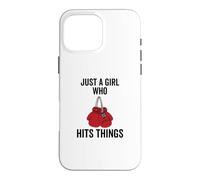 Just a Girl Who Hits Things Boxing Gloves Women Punching Case for iPhone 16 Pro Max