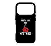 Just a Girl Who Hits Things Boxing Gloves Women Punching Case for iPhone 17 Pro