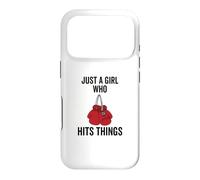 Just a Girl Who Hits Things Boxing Gloves Women Punching Case for iPhone 17 Pro