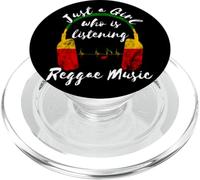 Just A Girl Who Is Listening Reggae Music Rastafari Roots PopSockets PopGrip for MagSafe