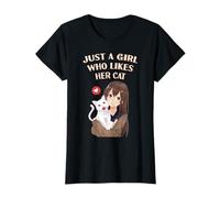 Just a Girl Who Likes Anime & Cat Clothing For Teens & Women T-Shirt