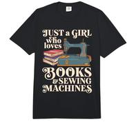 Just A Girl Who Love Books and Sewing Machines Sew Comfort Colors Adult Heavyweight T-Shirt