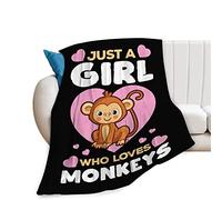 Just A Girl Who Love Wolves Blanket Cute Funny Wolf Decor Animal Throw Blanket Wolf Gifts for Girls Boys Super Warm Soft Plush Fleece Flannel Blanket Couch Bedding Blanket for Baby Kids Women 40"x50"