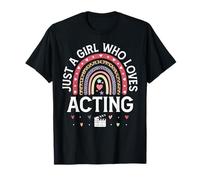 Just A Girl Who Loves Acting Rainbow Gifts for Theater Lover T-Shirt