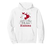 Just a Girl Who Loves Alabama Butterflies Hearts Pullover Hoodie