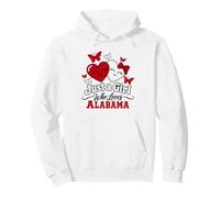 Just a Girl Who Loves Alabama Hearts Butterflies Pullover Hoodie