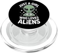 Just A Girl Who Loves Aliens Alien Enthusiast Space PopSockets PopGrip for MagSafe