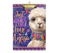 Just A Girl Who Loves Alpaca Horizontal clipboard Waterproof for Soccer Truck Driver Size 9 x 12 Gold