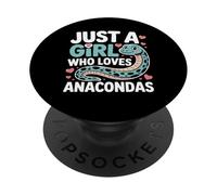 Just a Girl Who Loves Anacondas Cute Snake Lovers PopSockets Adhesive PopGrip