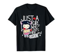 Just a Girl Who Loves Anime and Cats Cute Kawaii Anime Merch T-Shirt