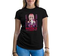 Just A Girl Who Loves Anime and Cats Women's Black T-Shirt Size M