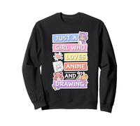 Just A Girl Who Loves Anime And Drawing Cute Art Sweatshirt