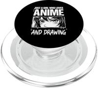 Just A Girl Who Loves Anime And Drawing Manga PopSockets PopGrip for MagSafe