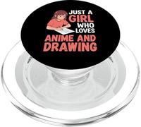 Just A Girl Who Loves Anime And Drawing Sketch PopSockets PopGrip for MagSafe
