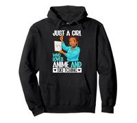 Just A Girl Who Loves Anime And Sketching Afro Japanese Pullover Hoodie