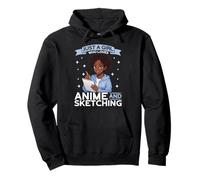 Just A Girl Who Loves Anime And Sketching Afro Japanese Pullover Hoodie