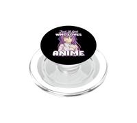 Just A Girl Who Loves Anime Peace Symbol V Fingers Funny Fun PopSockets PopGrip for MagSafe