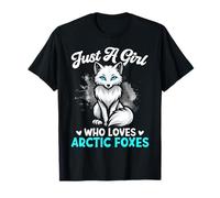 Just A Girl Who Loves Arctic Foxes Floral Ice Wild Animals T-Shirt