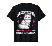Just A Girl Who Loves Arctic Foxes Floral Ice Wild Animals T-Shirt