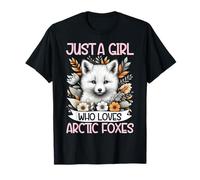 Just A Girl Who Loves Arctic Foxes Floral Ice Wild Animals T-Shirt