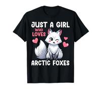 Just A Girl Who Loves Arctic Foxes Ice Fox Cartoon Girls T-Shirt