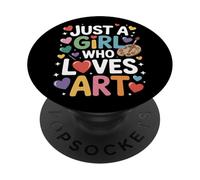 Just A Girl Who Loves Art For Acrylic And Oil Painters PopSockets Adhesive PopGrip