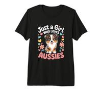 Just A Girl Who Loves Aussies Australian Shepherd Premium T-Shirt