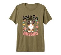 Just A Girl Who Loves Aussies Australian Shepherd Premium T-Shirt