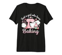 Just A Girl Who Loves Baking Cute Pastry Chef Culinary Baker Premium T-Shirt