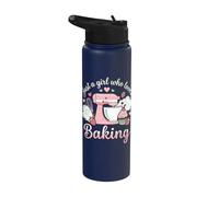Just A Girl Who Loves Baking Cute Pastry Chef Culinary Baker Stainless Steel Insulated Water Bottle