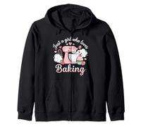 Just A Girl Who Loves Baking Cute Pastry Chef Culinary Baker Zip Hoodie